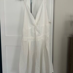 SHEIN White Pleated Halter Sundress